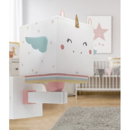 Dalber 64599 - Applique per bambini LITTLE UNICORN 1xE27/15W/230V