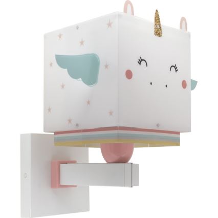 Dalber 64599 - Applique per bambini LITTLE UNICORN 1xE27/15W/230V