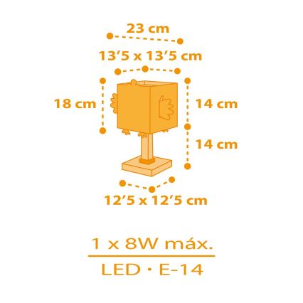 Dalber 64641 - Lampada per bambini LITTLE CHICKEN 1xE14/8W/230V