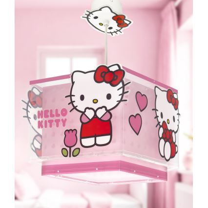 Dalber 73262 - Lampadario per bambini HELLO KITTY 1xE27/15W/230V rosa