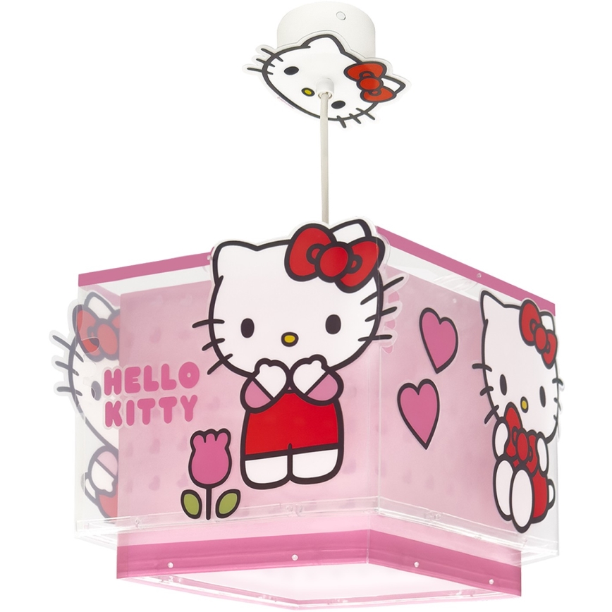 Dalber 73262 - Lampadario per bambini HELLO KITTY 1xE27/15W/230V rosa