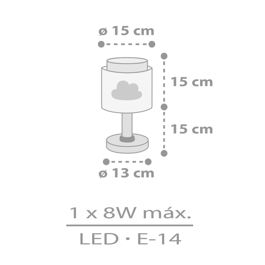 Dalber 76011E - Lampada per bambini BABY DREAMS 1xE14/8W/230V grigio
