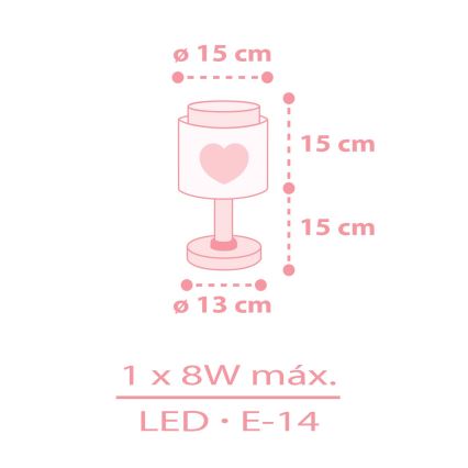 Dalber 76011NS - Lampada da comodino LED per bambini BABY DREAMS 1xG4/4W/230V rosa