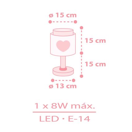 Dalber 76011S - Lampada per bambini BABY DREAMS 1xE14/8W/230V rosa