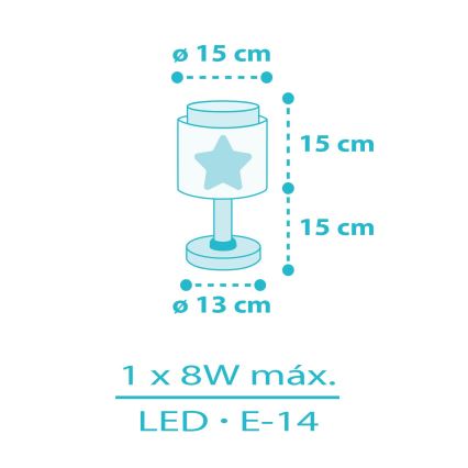 Dalber 76011T - Lampada per bambini BABY DREAMS 1xE14/8W/230V blu