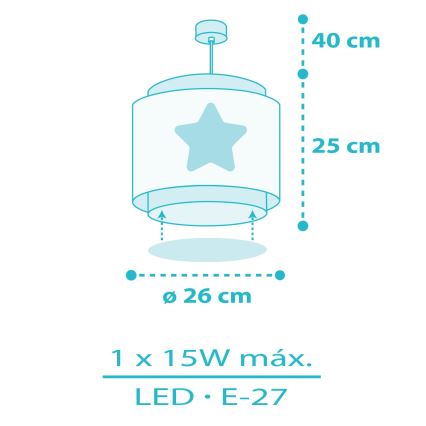 Dalber 76012T - Lampadario per bambini BABY DREAMS 1xE27/15W/230V blu