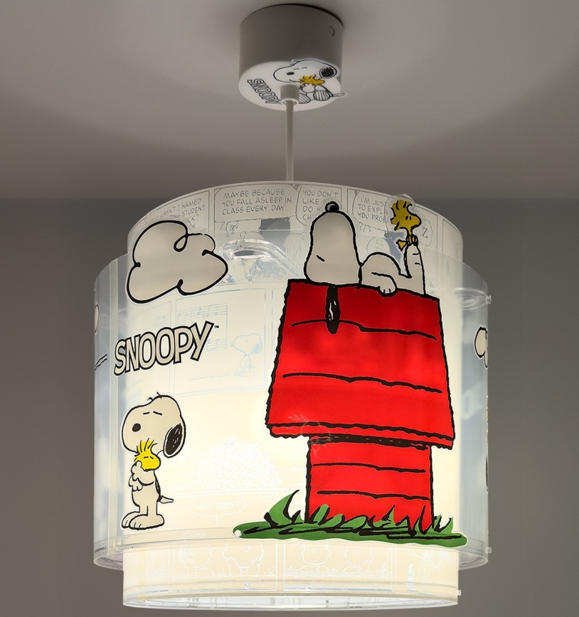 Dalber 76302 - Lampadario per cameretta SNOOPY 1xE27/15W/230V bianco/rosso