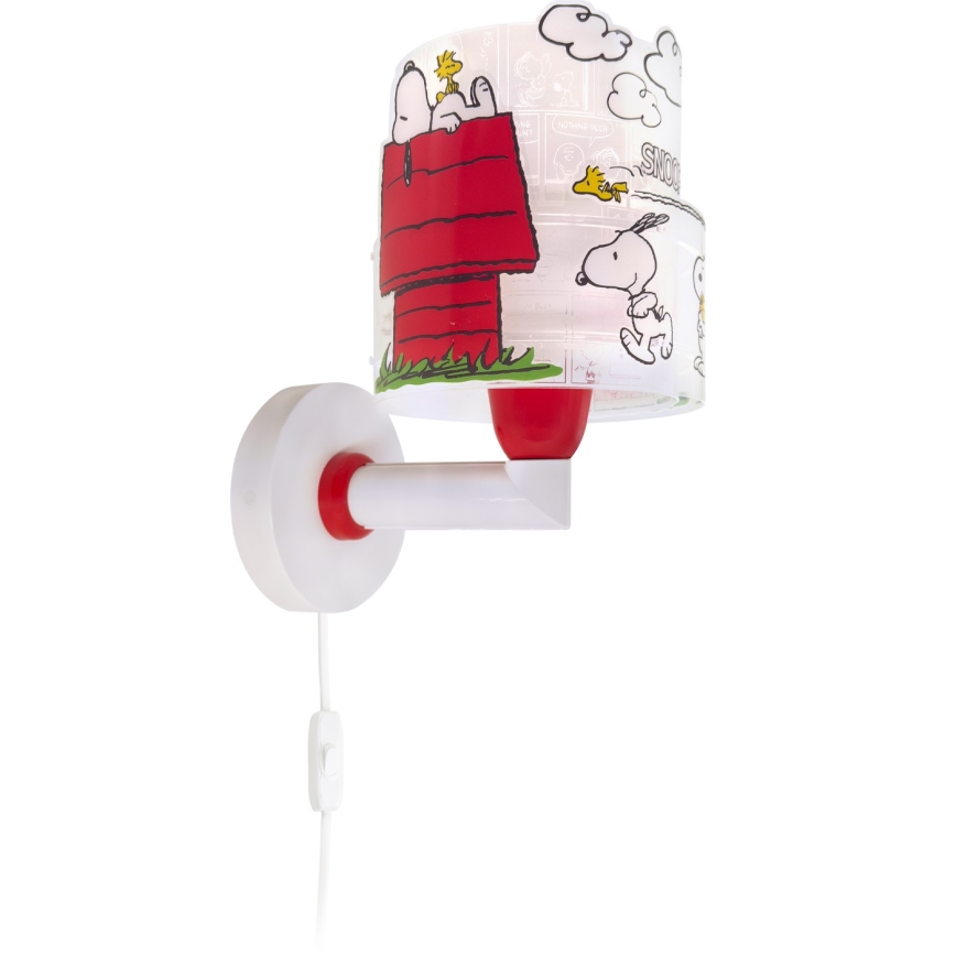 Dalber 76309 - Lampada da parete per bambini SNOOPY 1xE27/15W/230V bianco/rosso