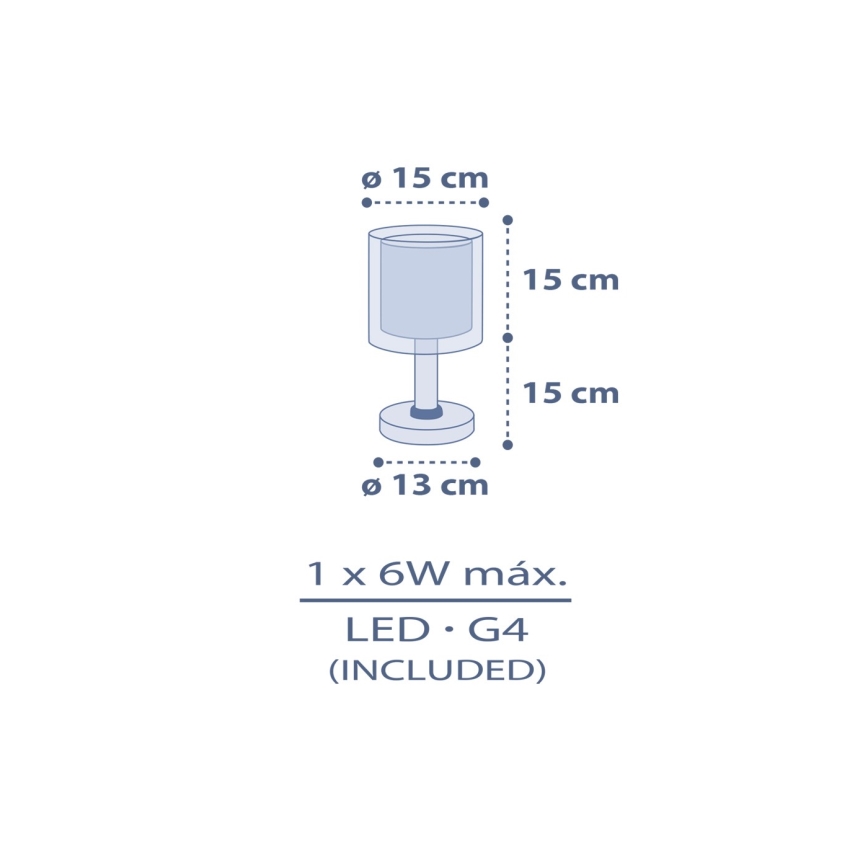 Dalber 76631 - Lampada LED per bambini MOON DREAMS 1xG4/4W/230V, blu