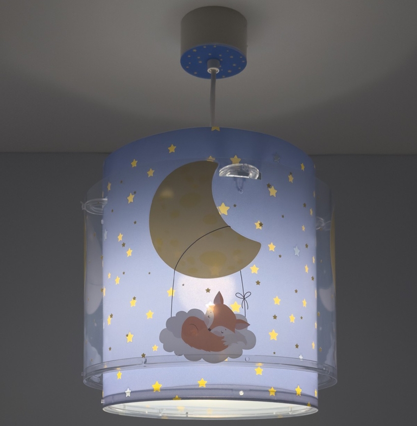 Dalber 76632 - Lampadario per bambini MOON DREAMS 1xE27/15W/230V blu