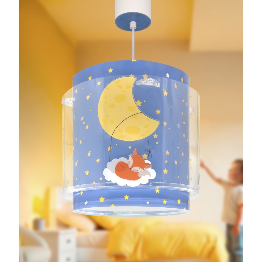 Dalber 76632 - Lampadario per bambini MOON DREAMS 1xE27/15W/230V blu