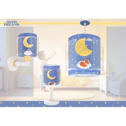 Dalber 76632 - Lampadario per bambini MOON DREAMS 1xE27/15W/230V blu