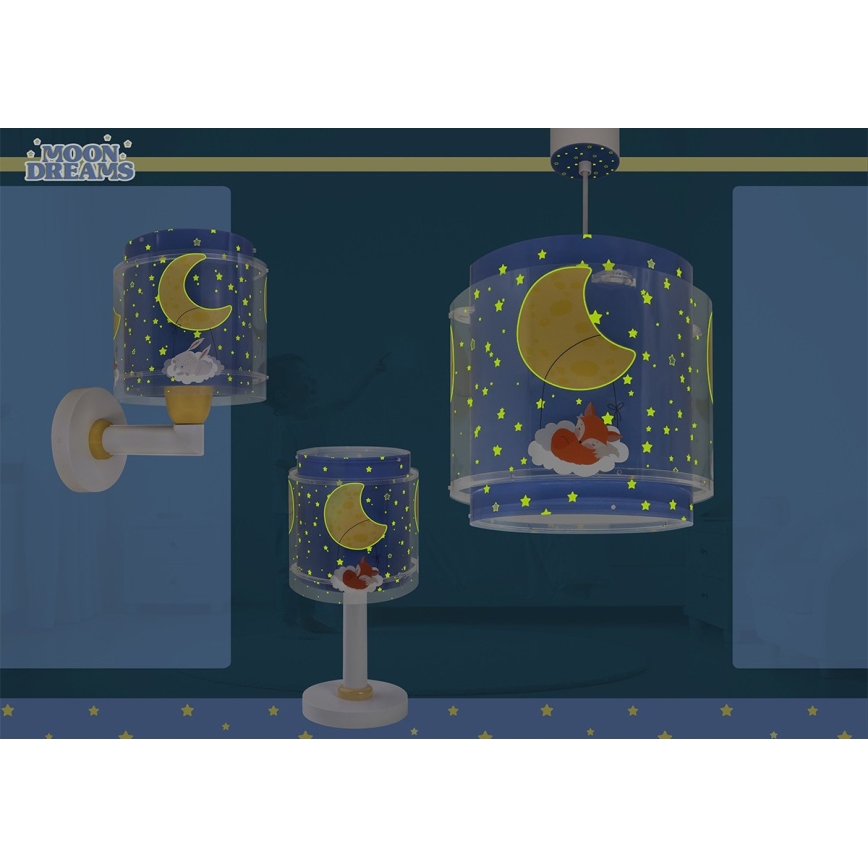 Dalber 76632 - Lampadario per bambini MOON DREAMS 1xE27/15W/230V blu
