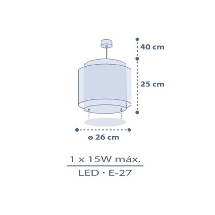 Dalber 76632 - Lampadario per bambini MOON DREAMS 1xE27/15W/230V blu