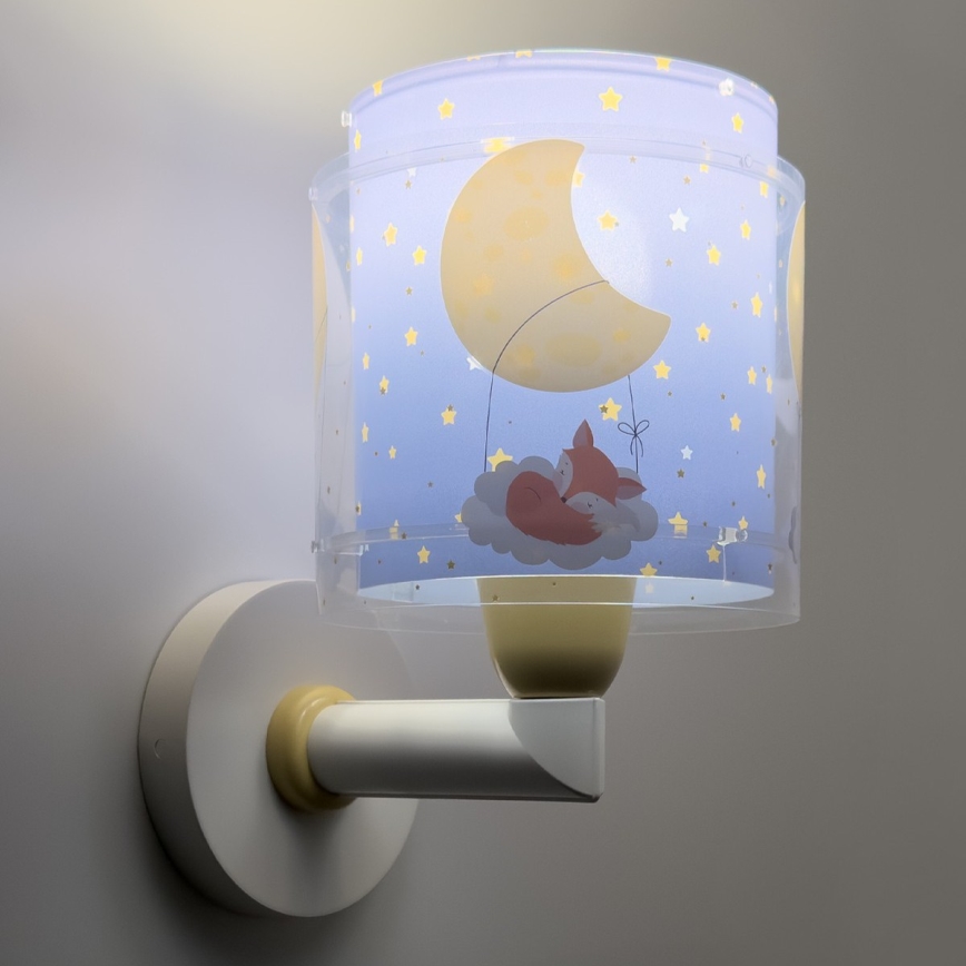 Dalber 76639 - Lampada da parete per bambini MOON DREAMS 1xE27/15W/230V blu