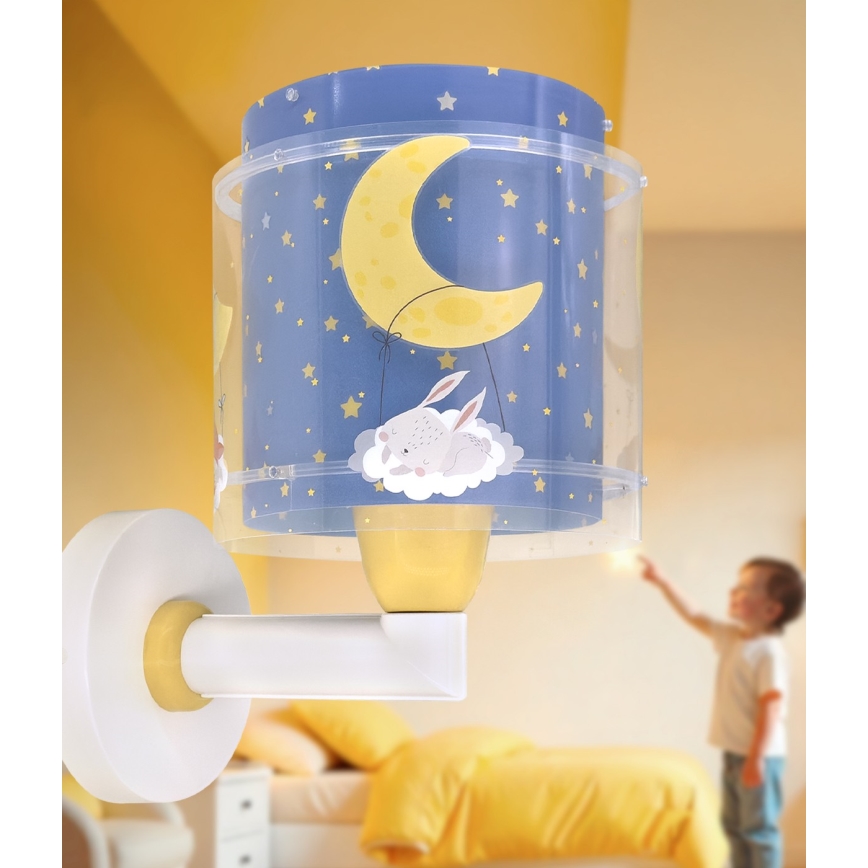 Dalber 76639 - Lampada da parete per bambini MOON DREAMS 1xE27/15W/230V blu