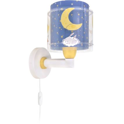Dalber 76639 - Lampada da parete per bambini MOON DREAMS 1xE27/15W/230V blu