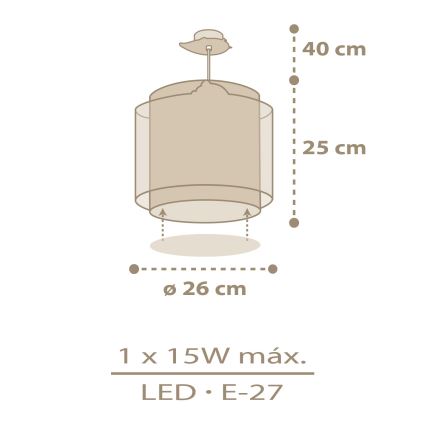 Dalber 76872 - Lampadario per bambini BABY CHICK 1xE27/15W/230V