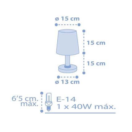 Dalber 82211T - Lampada per bambini STAR LIGHT 1xE14/40W/230V blu