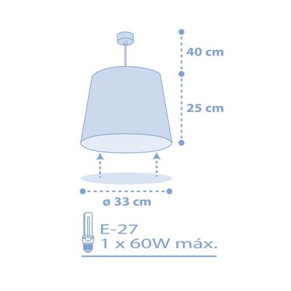 Dalber 82212T -  Lampadario per bambini STAR LIGHT 1xE27/60W/230V blu