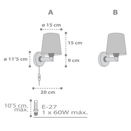 Dalber 82219B -  Applique per bambini STAR LIGHT 1xE27/60W/230V bianco