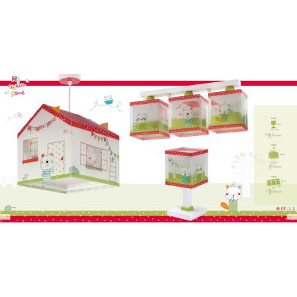 Dalber D-11673 - Plafoniera per bambini MY SWEET HOME 3xE27/60W/230V