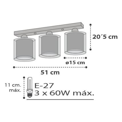 Dalber D-41413E - Plafoniera per bambini CLOUDS 3xE27/60W/230V