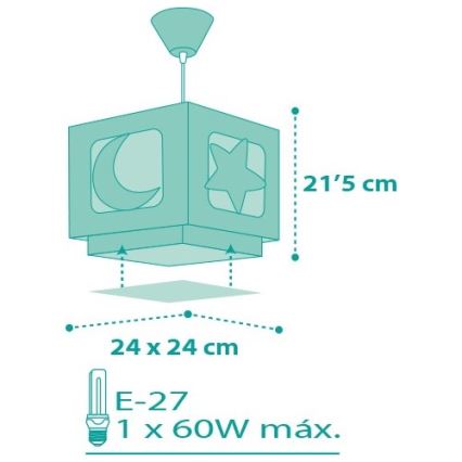 Dalber D-63232H - Lampadario per bambini MOONLIGHT 1xE27/60W/230V