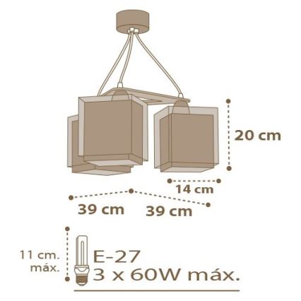 Dalber D-63394 - Lampadario per bambini GOOD NIGHT 3xE27/60W/230V