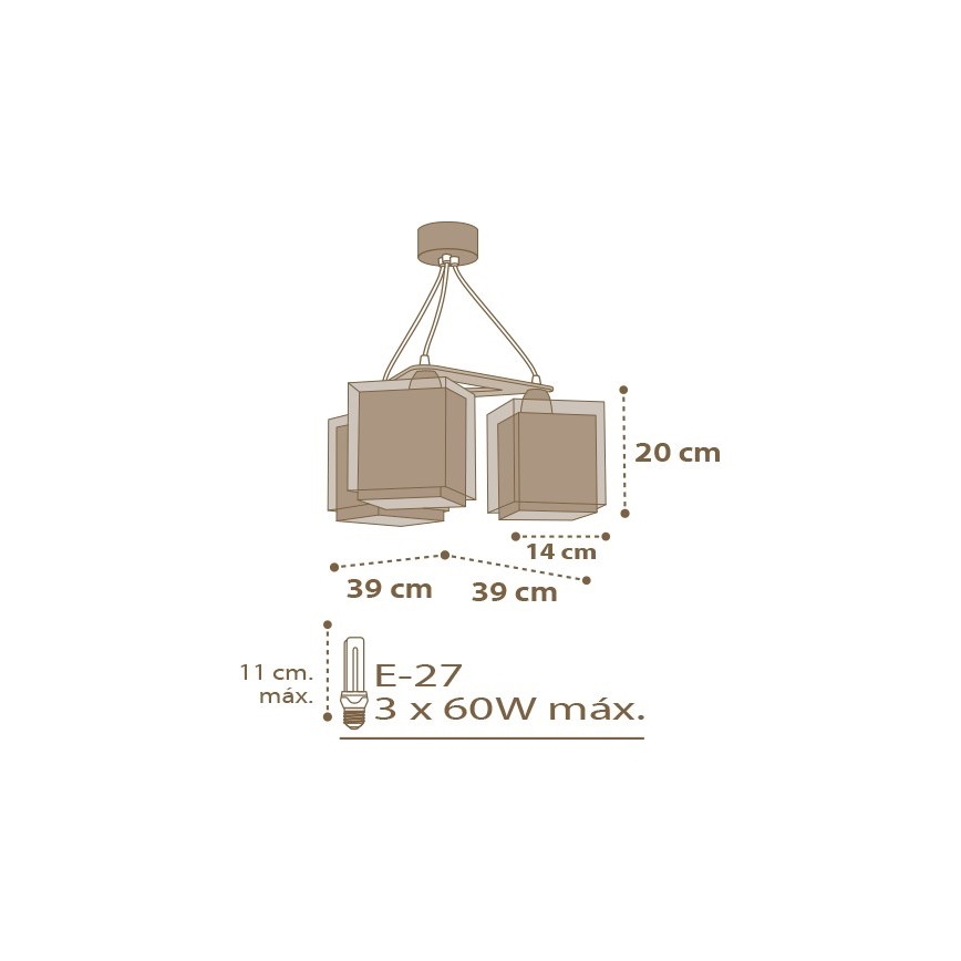 Dalber D-63394 - Lampadario per bambini GOOD NIGHT 3xE27/60W/230V