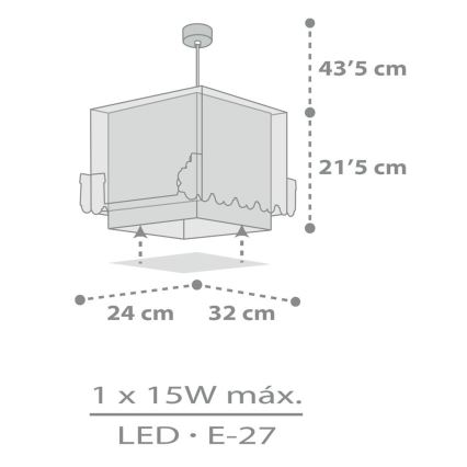 Dalber D-63532 - Lampadario per bambini TRAIN 1xE27/60W/230V