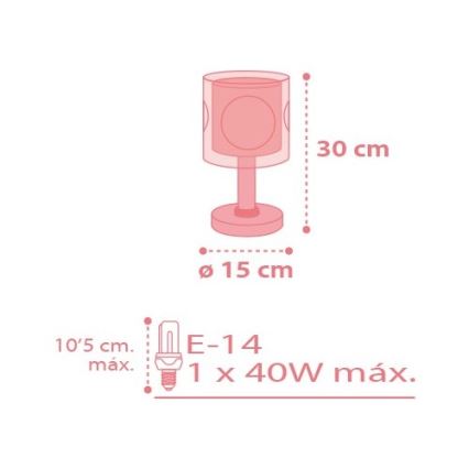 Dalber D-70911 - Lampada da tavolo per bambini SWEET DANCE 1xE14/40W/230V