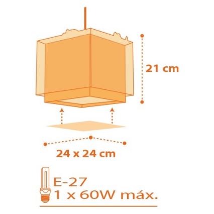 Dalber D-73452 - Lampadario per bambini DINOS 1xE27/60W/230V