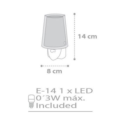 Dalber D-81215E - Lampada notturna LED STARS 1xE14/0,3W/230V