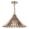 Där Lighting ARD866 - Lampadario a catena ARDECHE 1xE27/60W/230V ottone/marrone fumé