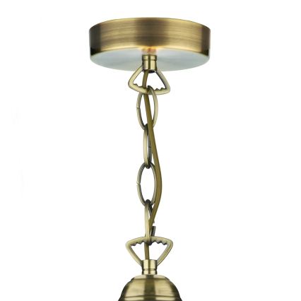 Där Lighting ARD866 - Lampadario a catena ARDECHE 1xE27/60W/230V ottone/marrone fumé