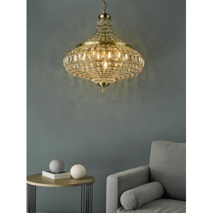 Där Lighting ASM0675 - Lampadario a catena ASMARA 6xE14/40W/230V ottone