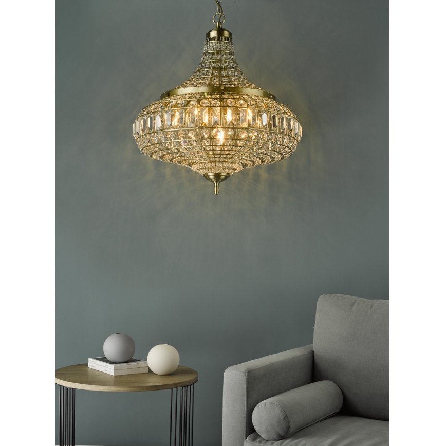 Där Lighting ASM0675 - Lampadario a catena ASMARA 6xE14/40W/230V ottone