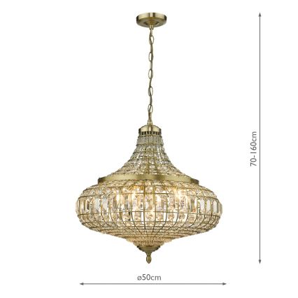 Där Lighting ASM0675 - Lampadario a catena ASMARA 6xE14/40W/230V ottone