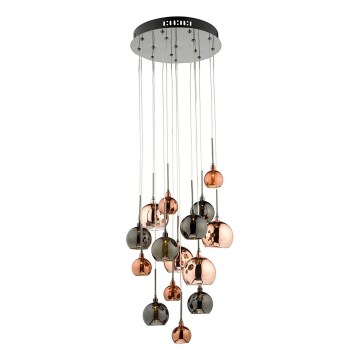Där Lighting AUR1564 - Lampadario a cavo AURELIA 15xG4/10W/230V nero/rame