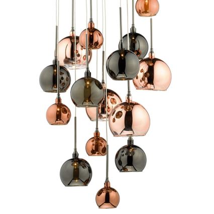 Där Lighting AUR1564 - Lampadario a cavo AURELIA 15xG4/10W/230V nero/rame