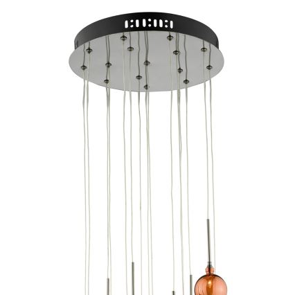 Där Lighting AUR1564 - Lampadario a cavo AURELIA 15xG4/10W/230V nero/rame