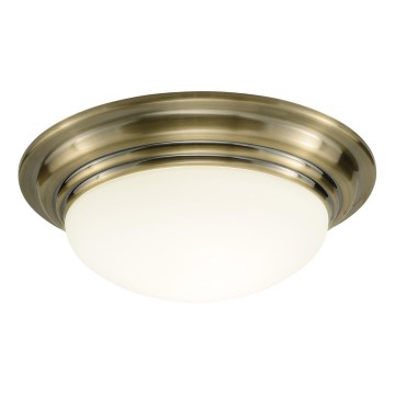 Där Lighting BAR5075 - Plafoniera da bagno BARCLAY 1xE27/60W/230V Ø 38 cm ottone