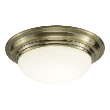 Där Lighting BAR5275 - Plafoniera da bagno BARCLAY 1xE27/60W/230V Ø 31 cm ottone