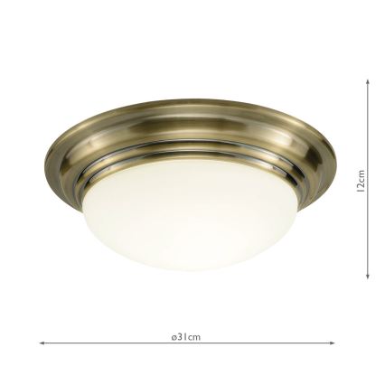 Där Lighting BAR5275 - Plafoniera da bagno BARCLAY 1xE27/60W/230V Ø 31 cm ottone