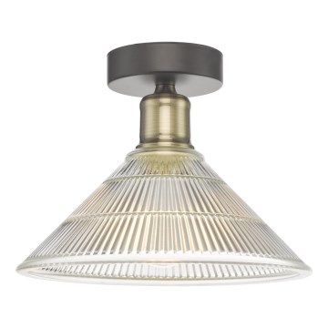 Där Lighting BOY0175 - Lampada da soffitto BOYD 1xE27/60W/230V Ø 25 cm ottone/trasparente