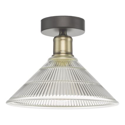 Där Lighting BOY0175 - Lampada da soffitto BOYD 1xE27/60W/230V Ø 25 cm ottone/trasparente