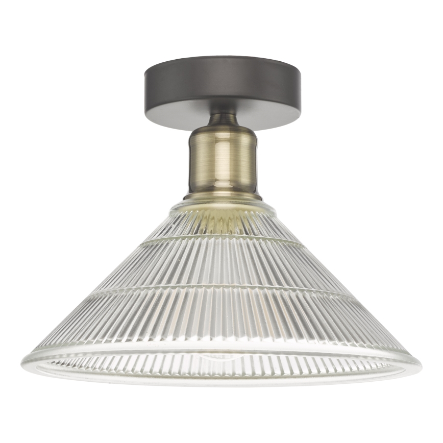 Där Lighting BOY0175 - Lampada da soffitto BOYD 1xE27/60W/230V Ø 25 cm ottone/trasparente
