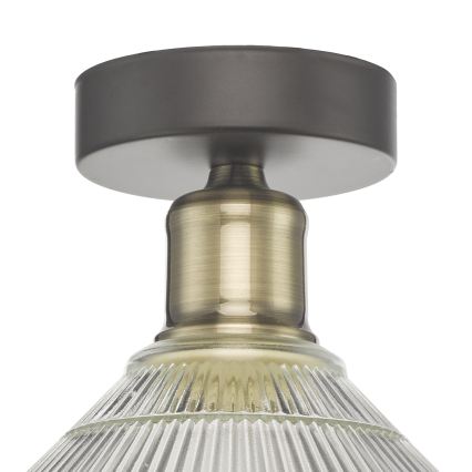 Där Lighting BOY0175 - Lampada da soffitto BOYD 1xE27/60W/230V Ø 25 cm ottone/trasparente