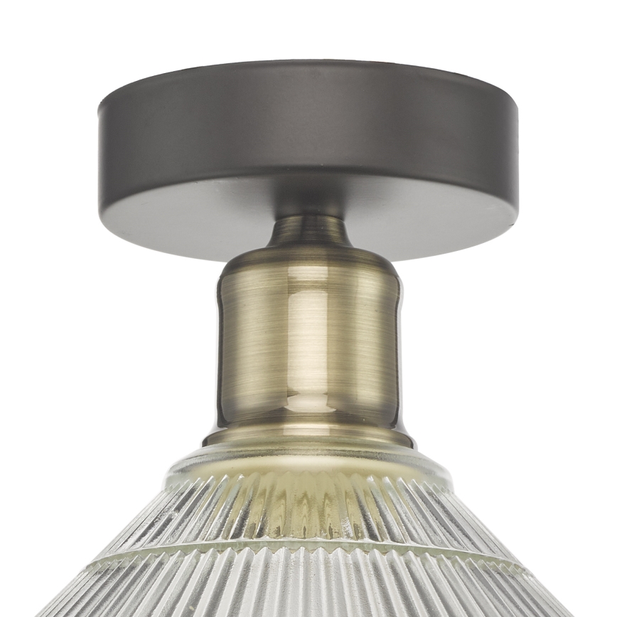 Där Lighting BOY0175 - Lampada da soffitto BOYD 1xE27/60W/230V Ø 25 cm ottone/trasparente